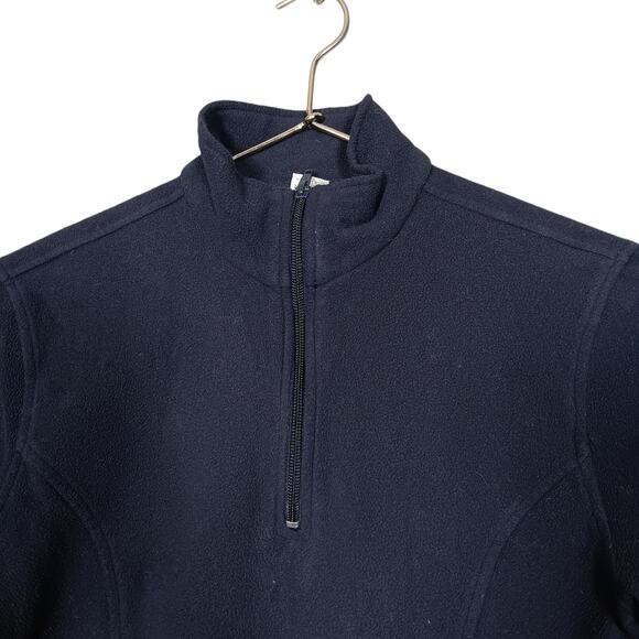 Petite Sophisticate Fleece Sweatshirt Size Small Blue High Neck Henley Zipper - Picture 6 of 8